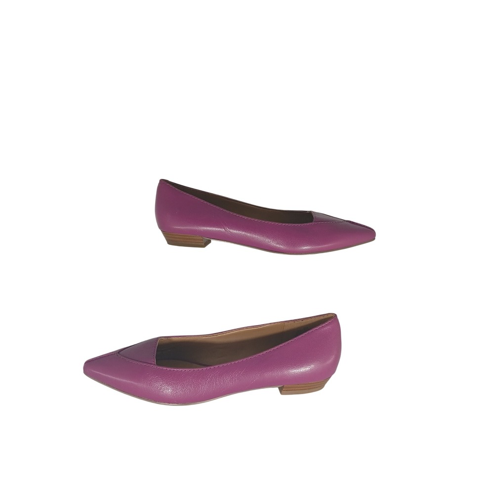 Nine West Timewarp Flat 7M Magenta Leather Pointed Toe Chic Professional X76